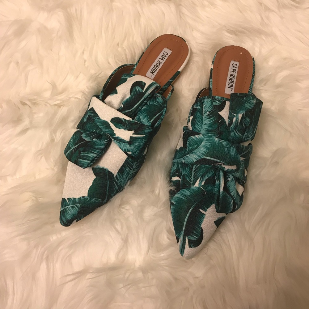 Cape Robbin Leaf Print Slip On Shoes
